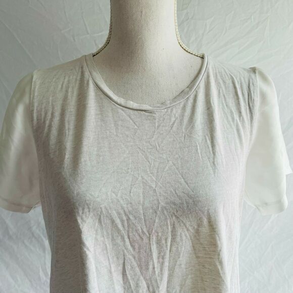 J.Crew Silky Knit White T Shirt Blouse Short Sleeve Oversize C2420 Size Small - Picture 4 of 11